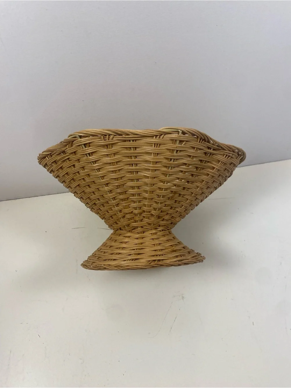 Studio McGee Woven Rattan Pedestal Natural Brown Basket 15” Diameter